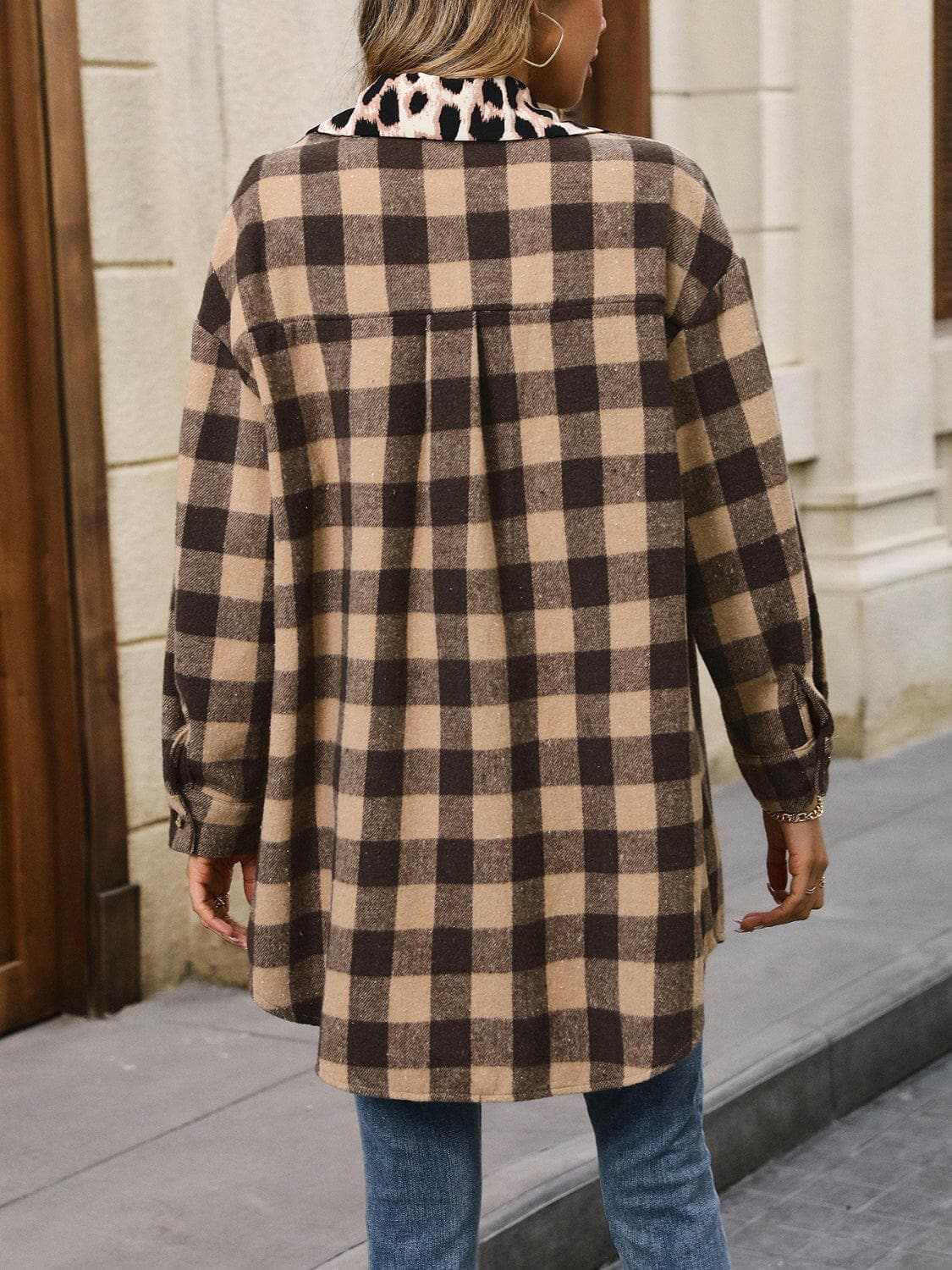 Chic plaid jacket with dropped shoulders - Love Salve